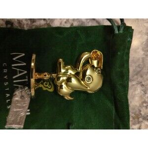 Matashi Chrome Plated Puppy Dog Tabletop Ornament with Crystal 24k gold plated